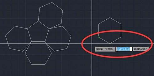 CAD如何使六邊形對(duì)齊到五邊形上？